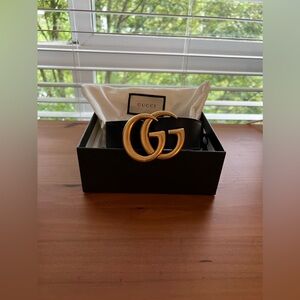 Black Leather GUCCI Belt - Wide - 70/US 24/US 0